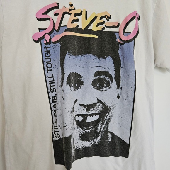 Steve-O Still Dumb Still Tough Tour T-Shirt SIZE MEDIUM WHITE Jackass - Picture 2 of 6